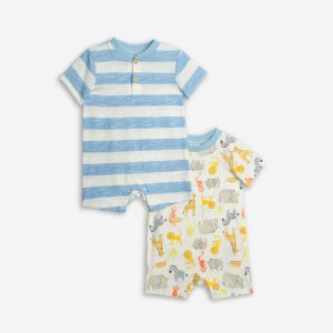 Set aus 2 Bodys, einem Kurzarm- und einem Langarm-Body für Jungen von 1-9 Monaten, Modelltyp