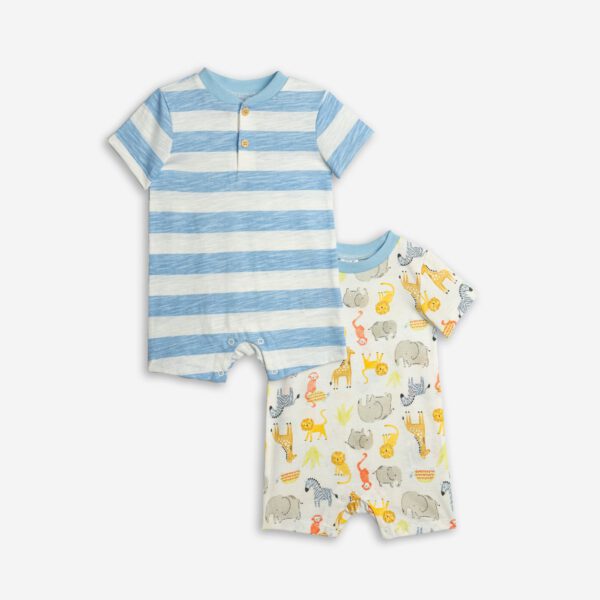 Set aus 2 Bodys, einem Kurzarm- und einem Langarm-Body für Jungen von 1-9 Monaten, Modelltyp