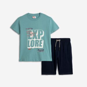 Set aus Jersey für Jungen von 8 bis 12 Jahren in Ozeanblau/Blau