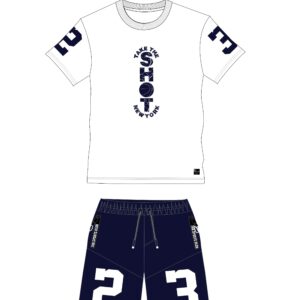Bermuda-Set für Jungen von 10 bis 12 Jahren in Weiß/Blau