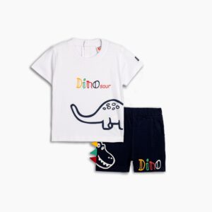 Set aus Jersey für Jungen  6 und 9 Monaten in Weiß/Blau